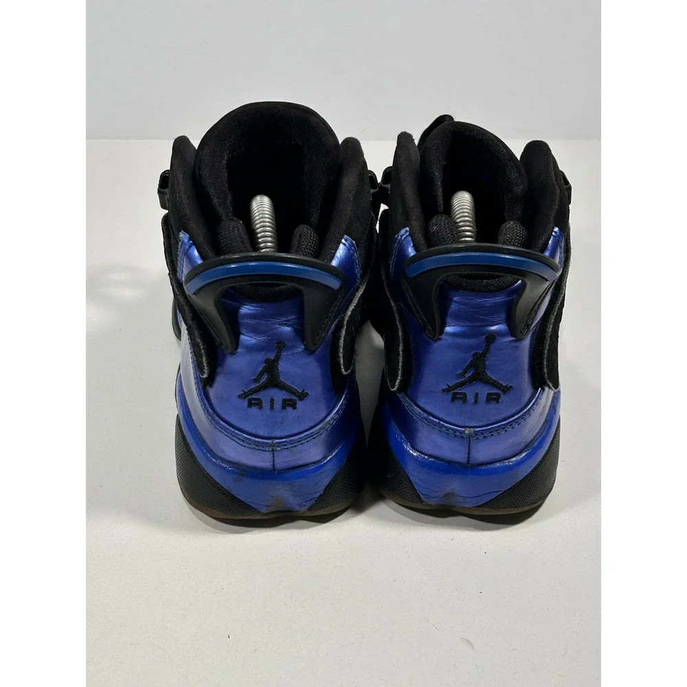 Jordan 6 Rings Blue Foamposite Black Metallic Basketball Shoes 322992-007 sz 6Y
